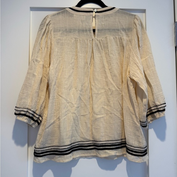 Bohme Cream Blouse with Black Detailing - Picture 3 of 3